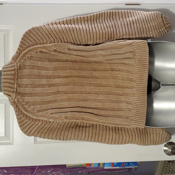 Free People Sweetheart Chunky Rib Knit Pullover Sweater Taupe Size Large L - Picture 6 of 6